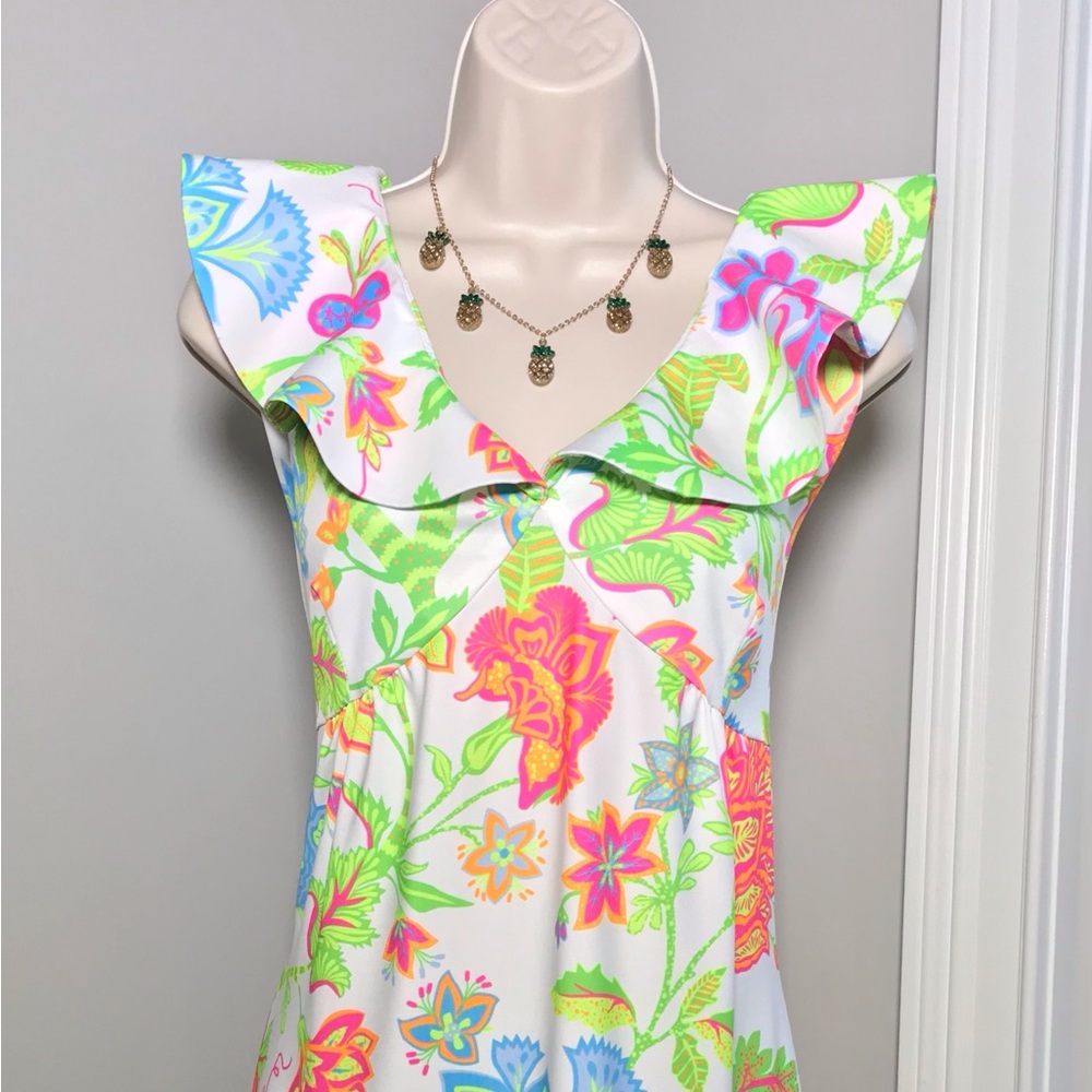 Gretchen Scott Jersey Fling Fantasy Ruffle Dress Pockets - Women’s Large… - Picture 3 of 12